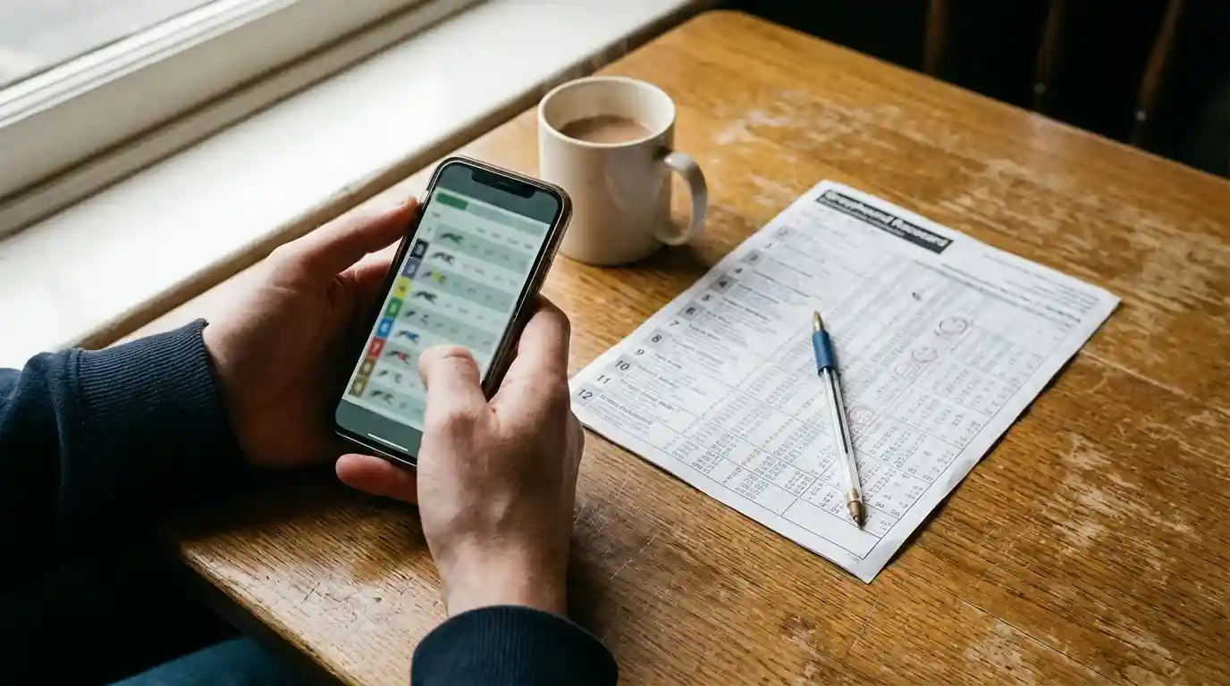 How to read greyhound racecards and form guides on mobile — racecard symbols, trap draw and form analysis